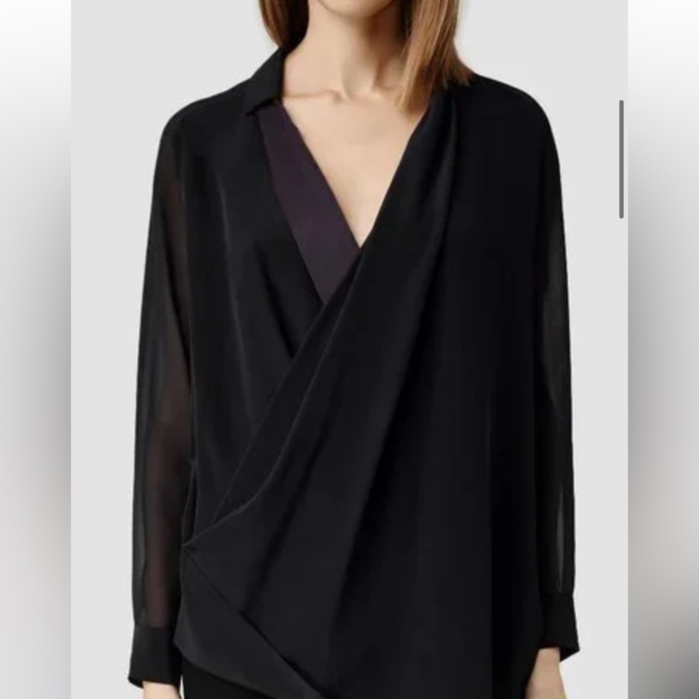 All Saints NWT 100 percent Silk Lucas Blouse Top